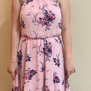 Pink floral dress